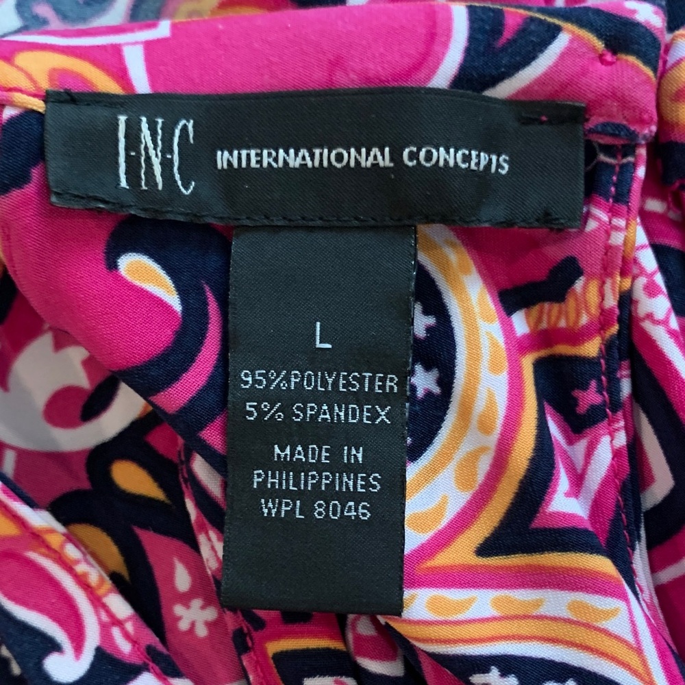INC International Concepts Vibrant Pink and Yellow Dress - Picture 2 of 4